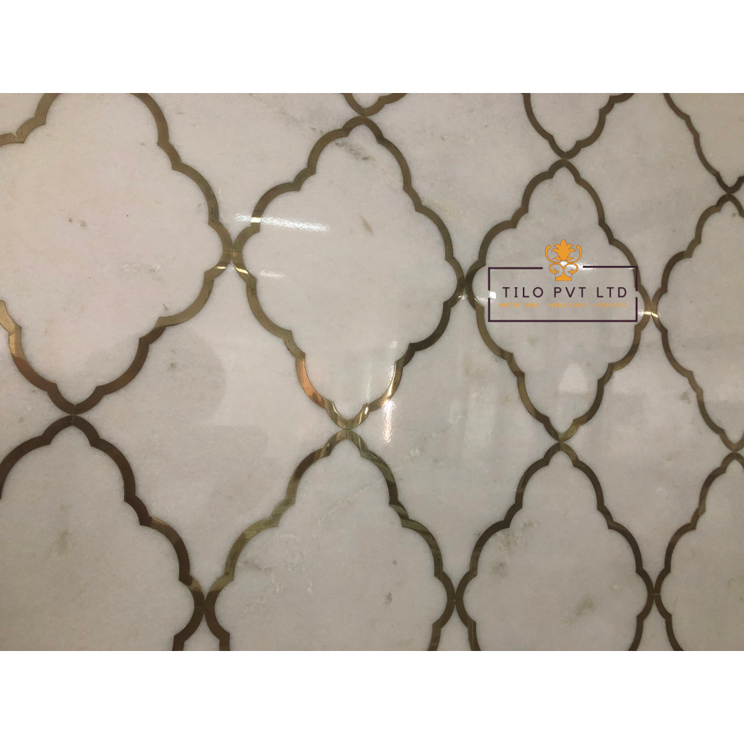 Marble Brass Inlay Flooring