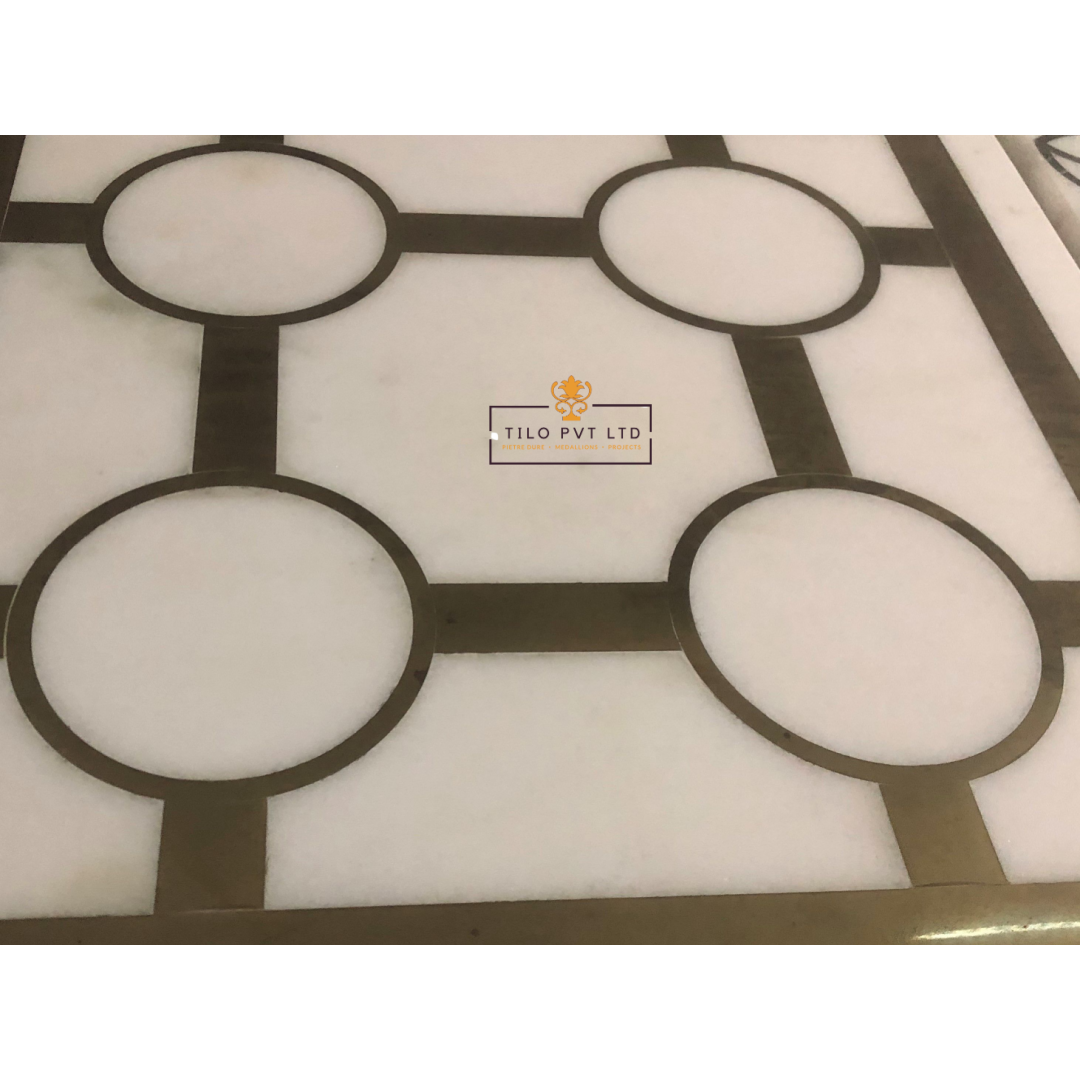 Marble Brass Inlay Flooring